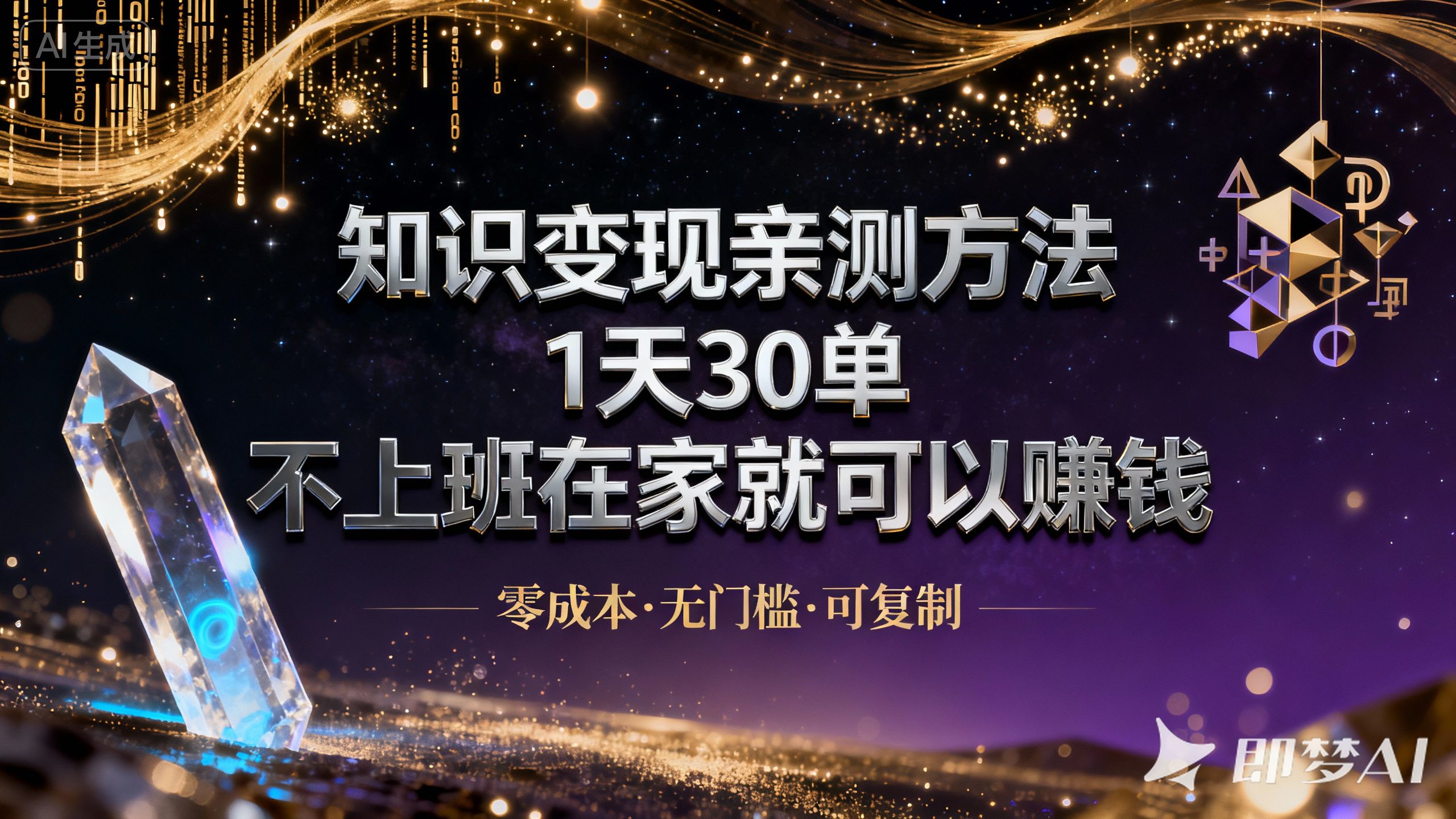 知识变现亲测方法，1天30单，不上班在家就可以赚钱