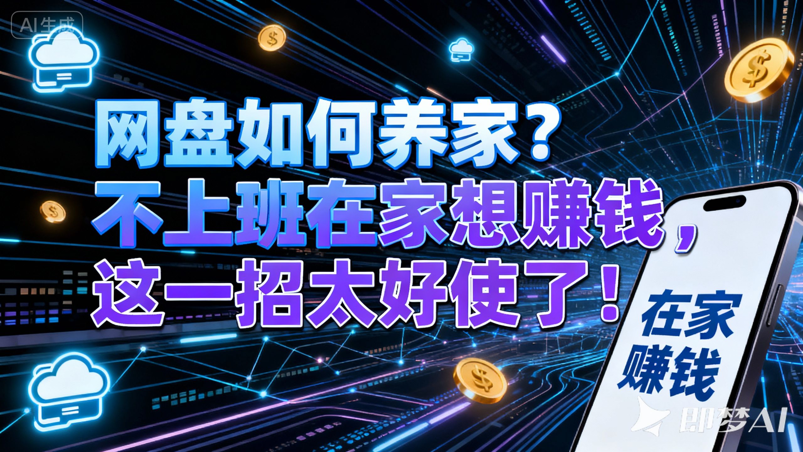 网盘如何养家？不上班在家想赚钱，这一招太好使了！